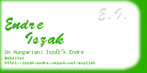 endre iszak business card